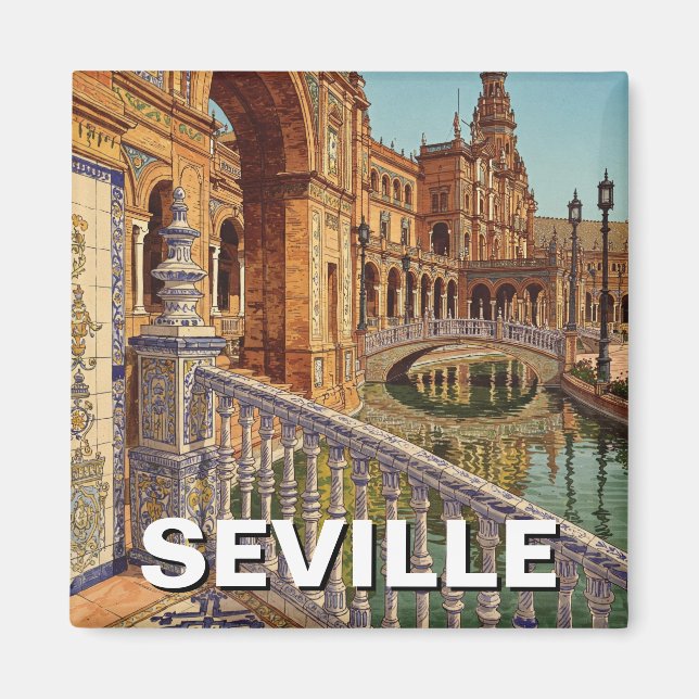 Sevilla Spain Plaza de Espana Magnet (Vorne)
