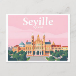 Sevilla Spain Plaza de Espana Pastell Travel Postkarte