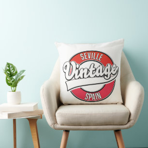 Sevilla Spain Retrologo Kissen