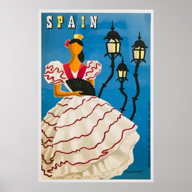 Sevilla Spain Vintage Travel Poster (Vorne)