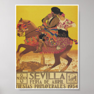 Sevilla Spanien 1934 April Messe Jahrgang Poster