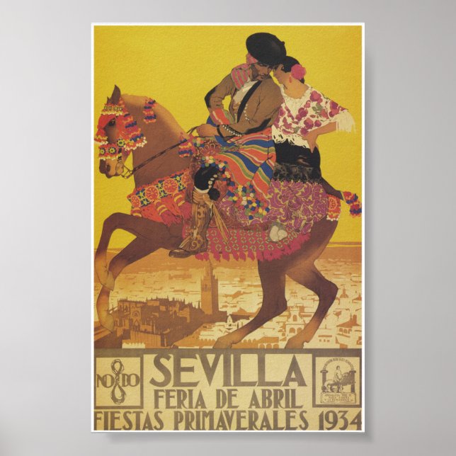 Sevilla Spanien 1934 April Messe Vintage Reisen Poster (Vorne)