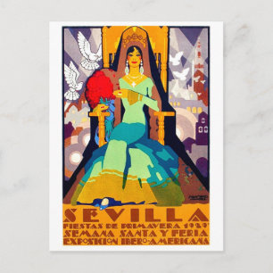 Sevilla, Spanien, Frau in traditioneller Kleidung Postkarte