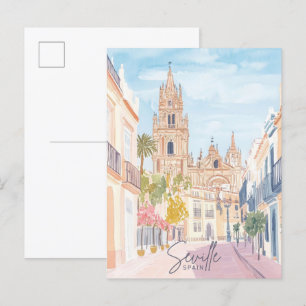 Sevilla Spanien Gouache-Malerei-Illustration Reise Postkarte