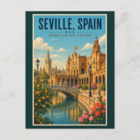 Sevilla Spanien Illustration Reise Kunst Vintage