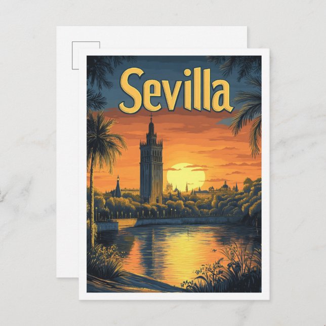 Sevilla Spanien Kunst, Dichtung und Musik Postkarte (Vorne/Hinten)