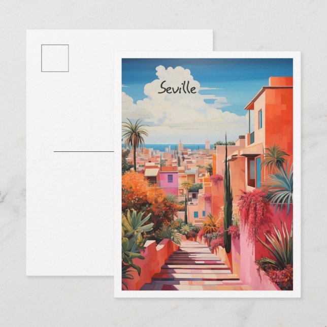 Sevilla Spanien Reise Ästhetik Postkarte (Vorne/Hinten)
