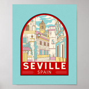 Sevilla Spanien - Retro Emblem Poster