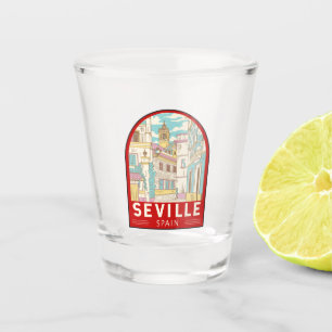 Sevilla Spanien - Retro Emblem Schnapsglas