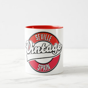Sevilla Spanien Retro-Stil-Logo Zweifarbige Tasse