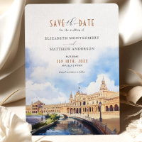Sevilla Spanien Save the Date Plaza de España