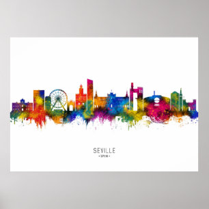 Sevilla Spanien Skyline Poster