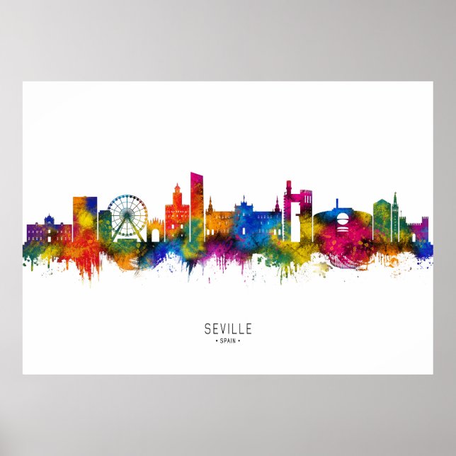 Sevilla Spanien Skyline Poster (Vorne)