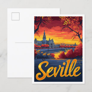 Sevilla Spanien - Vintage Kunstreise Postkarte