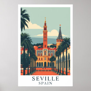 Sevilla Spanien Vintage Reise Kunst Poster