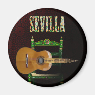 Sevilla spanische Gitarre mit Giralda von Sevilla Magnet