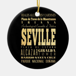 Sevilla Stadt Spaniens Typografie Kunst Keramik Ornament