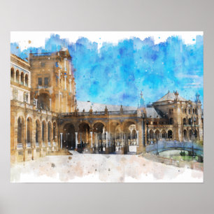 Sevilla - The Real Spain Postcard Jigsaw Puzzle Po Poster