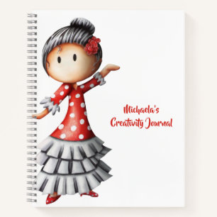 Sevillana Dancer Personalisiert Sketchbook Notizbuch
