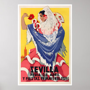 Seville Kunst Spanien Reiseplakat Spanisch Feria D Poster