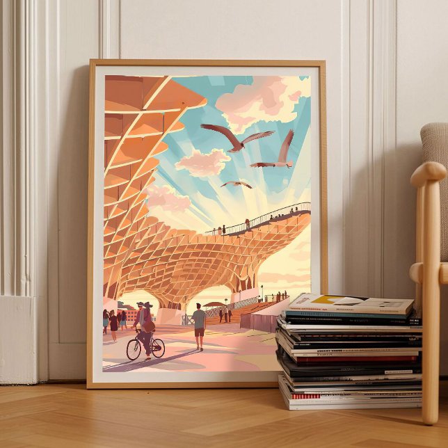 Seville Print Sevilla Illustration Las Setas Print Poster (Von Creator hochgeladen)