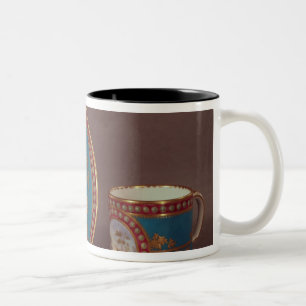 Sevres Blau celeste Kaffee-Tasse und Untertasse, Zweifarbige Tasse