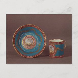 Sevres bleu celeste coffee cup and saucer, c.1780 postkarte