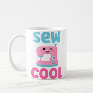 Sew Cool Cute Kawaii Sewing Machine Funny Pun Quil Kaffeetasse
