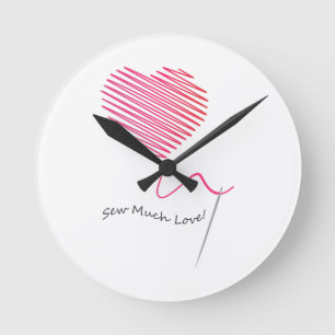 Sew Much Love Runde Wanduhr
