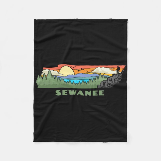 Sewanee Tennessee Nature Outdoor Hiking Retro  Fleecedecke (Vorderseite)