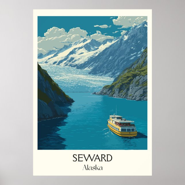 Seward Alaska Gletscher Resurrection Bay Poster (Vorne)
