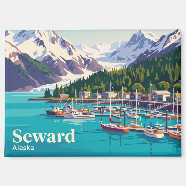 Seward, Alaska USA Magnet (Vorderseite)