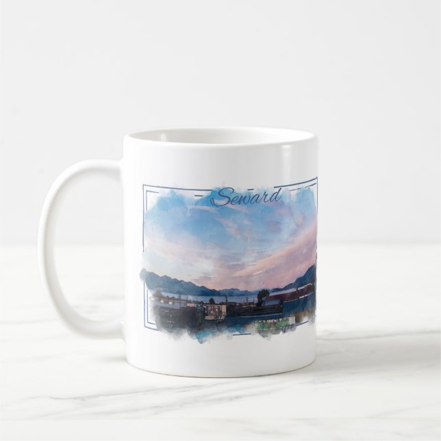 Seward Alaska Watercolor-Kaffee-Tasse Kaffeetasse (Links)