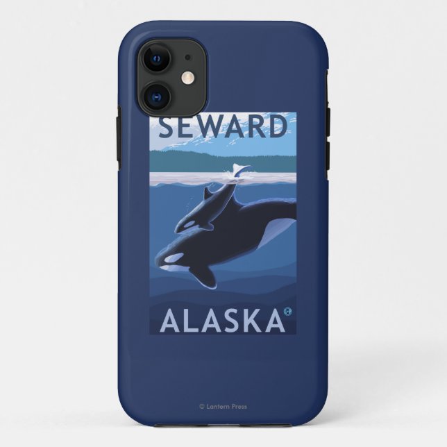 Seward, AlaskaOrca und Kalb-Szene Case-Mate iPhone Hülle (Rückseite)