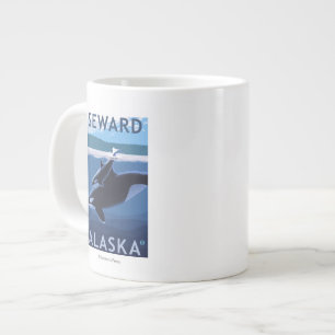 Seward, AlaskaOrca und Kalb-Szene Jumbo-Tasse