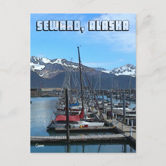 Seward Boat Harbour 1 - Postkarte (Vorderseite)