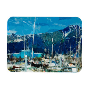 Seward Harbour Alaska Abstrakter Impressionismus Magnet