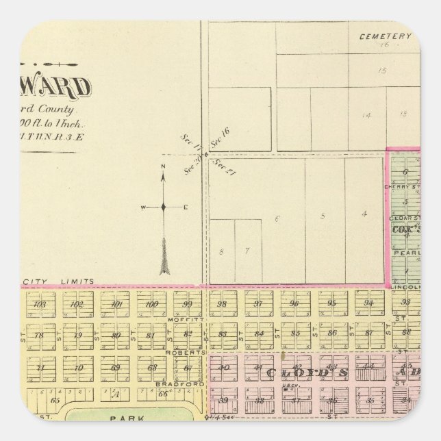 Seward, Nebraska Quadratischer Aufkleber (Vorderseite)