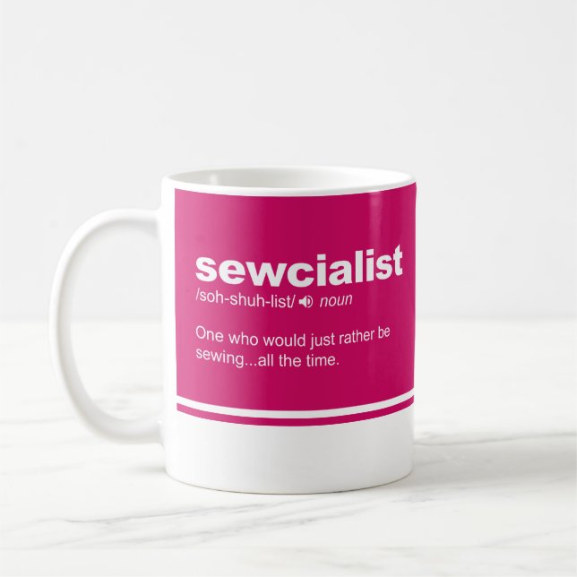 Sewcialist Funny Sewing Modern Typografy Coffee Kaffeetasse (Links)