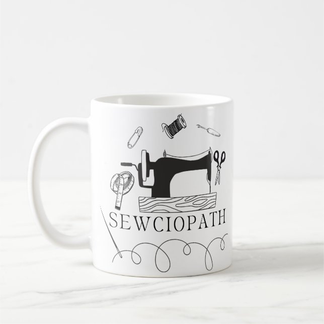 Sewciopath Funny Sewing Lover Gift Idea  Kaffeetasse (Links)