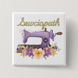 Sewciopath (Soziopath) Vintage Nähmaschine Button