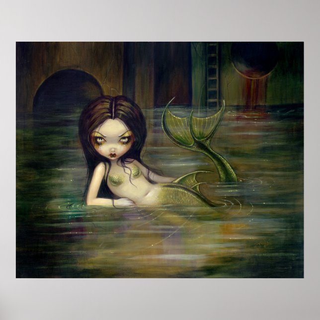 Sewer Mermaid ART PRINT urban steampunk Poster (Vorne)