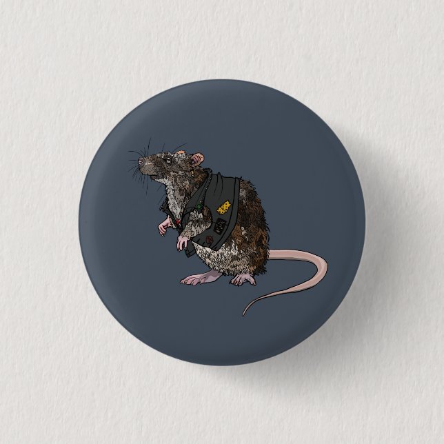 Sewer Punk Rat Button (Vorderseite)