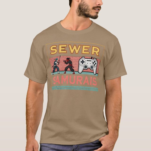 Sewer Samurai Retro Videospiel Freund T-Shirt (Vorderseite)