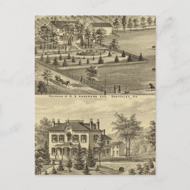 Sewickley Pennsylvania Postkarte (Vorderseite)