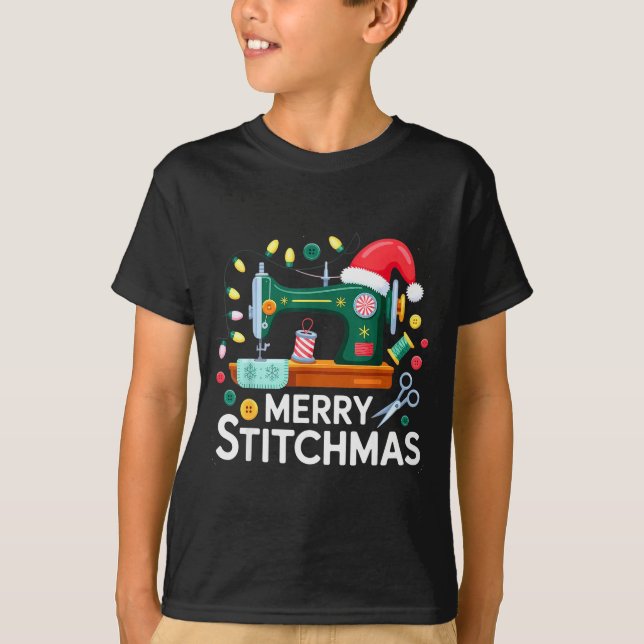Sewing Christmas Xmas Quilting Merry Mas  T-Shirt (Vorderseite)