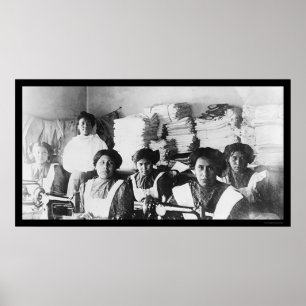 Sewing Class at the Bismarck Indian School 1922 Poster