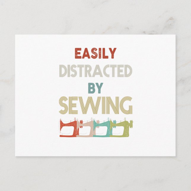 Sewing Gift Esaily Distracted Ankündigungspostkarte (Vorderseite)