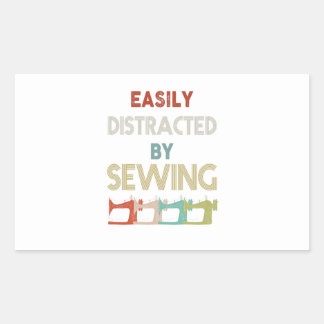 Sewing Gift Esaily Distracted Rechteckiger Aufkleber