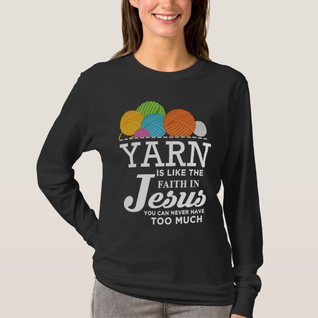 Sewing Jesus  Quilting Yarn Needle Christian T-Shirt (Vorderseite)